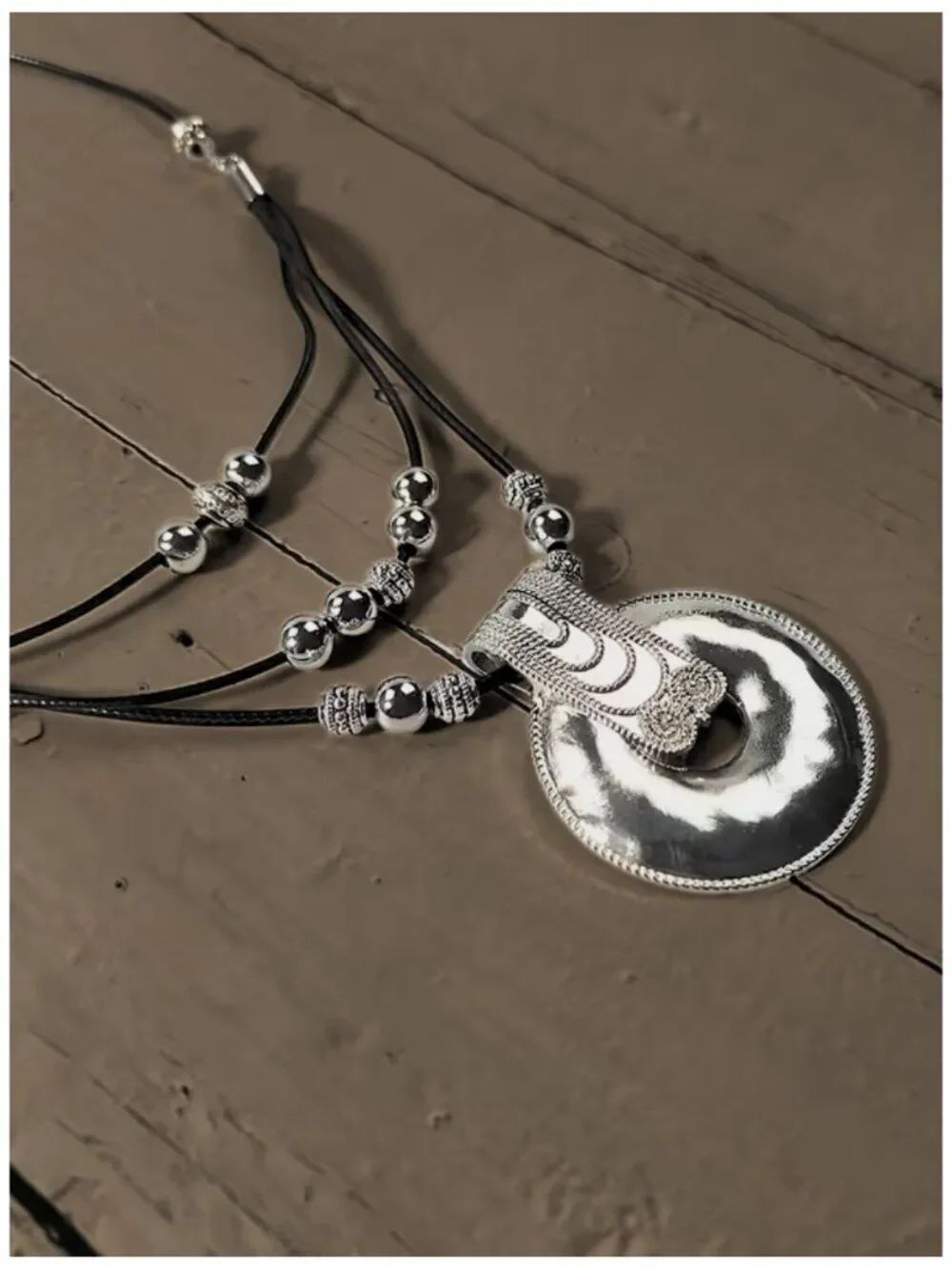 NWT Boho Chic Multi-Layer Circle Necklace Minimalist Statement